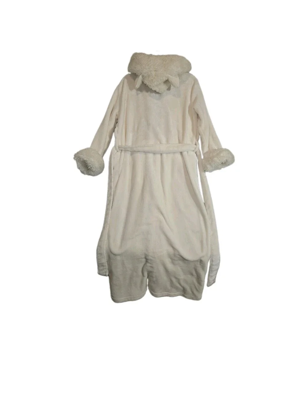 alexander del rossa robe Plush Fleece With Sherpa Trim Hooded W/ears One Size...
